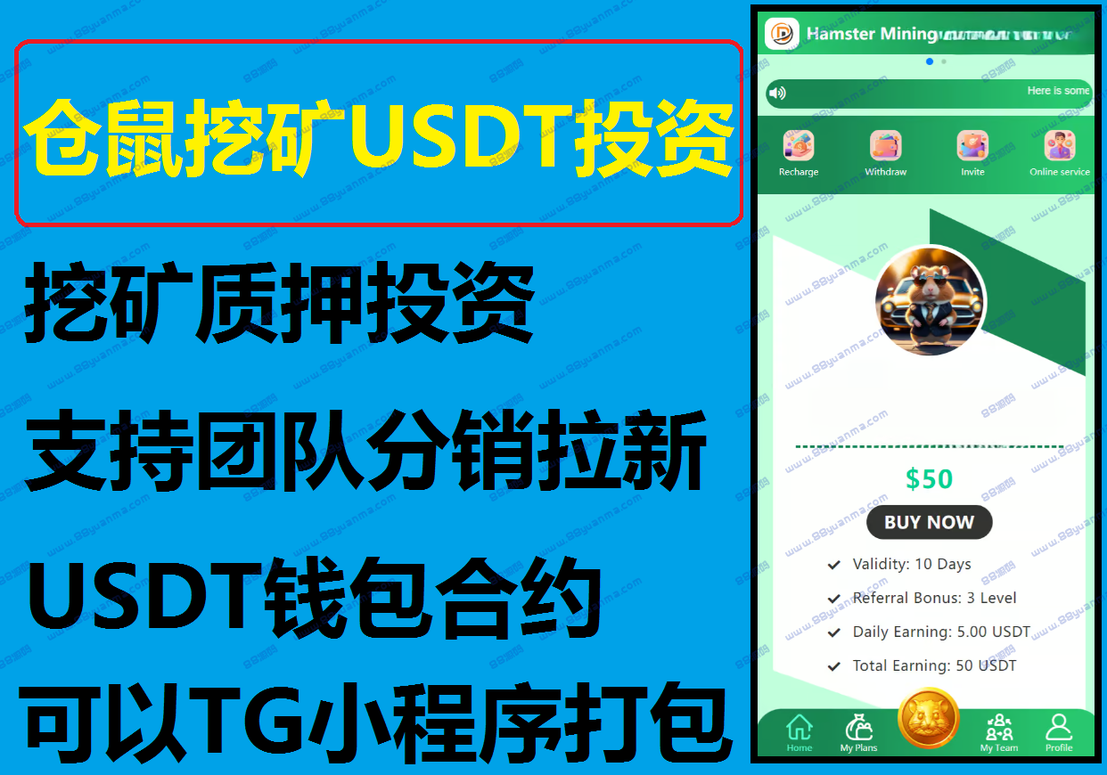仓鼠挖矿USDT质押挖矿盘系统源码Telegram小程序挖矿源码
